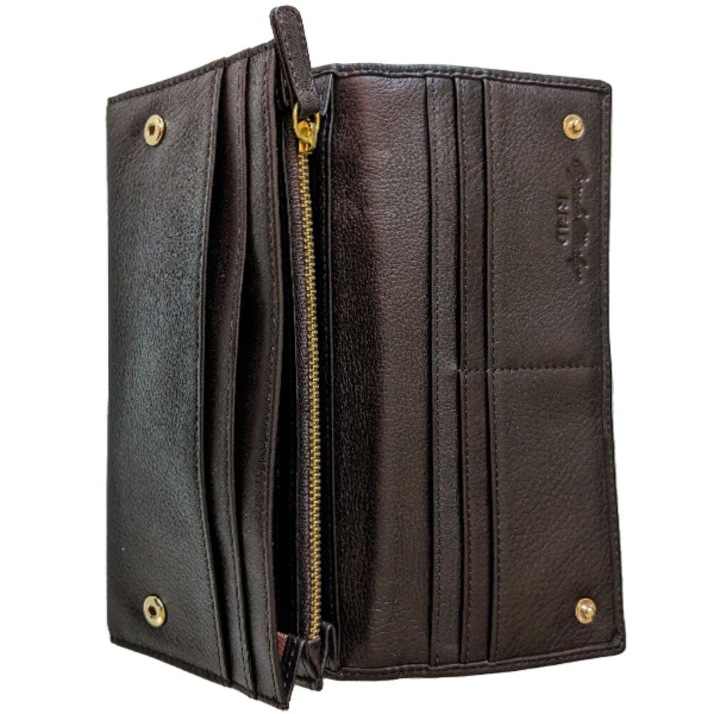 Osgoode Marley Leather Women's Long Wallet with Brass Snap New - Picture 7 of 13